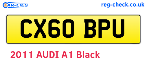 CX60BPU are the vehicle registration plates.