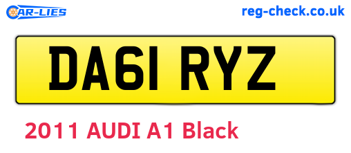 DA61RYZ are the vehicle registration plates.