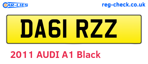 DA61RZZ are the vehicle registration plates.