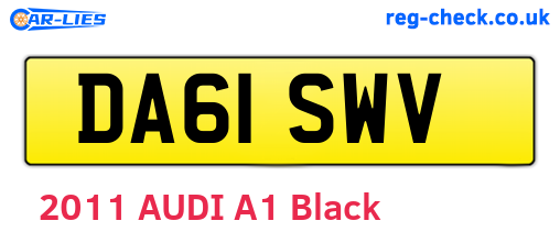 DA61SWV are the vehicle registration plates.