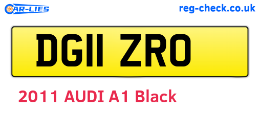 DG11ZRO are the vehicle registration plates.