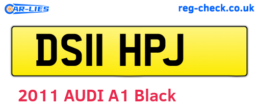 DS11HPJ are the vehicle registration plates.
