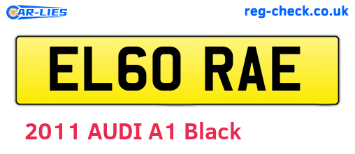 EL60RAE are the vehicle registration plates.