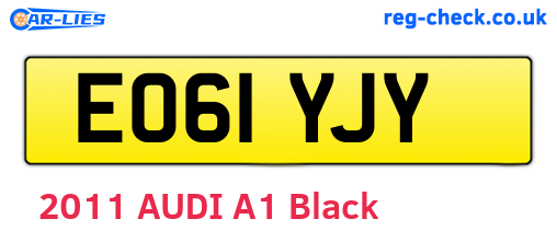 EO61YJY are the vehicle registration plates.