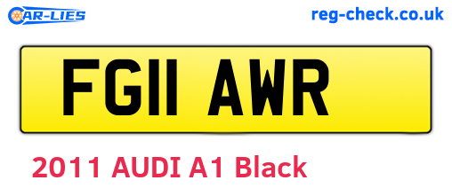 FG11AWR are the vehicle registration plates.