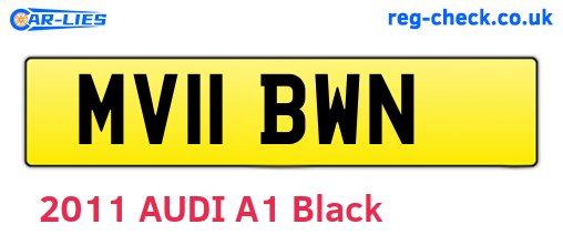 MV11BWN are the vehicle registration plates.