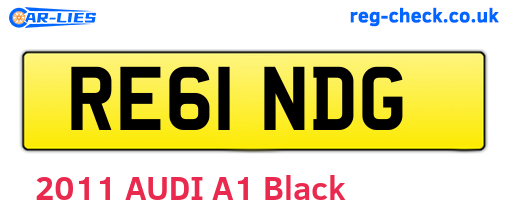 RE61NDG are the vehicle registration plates.