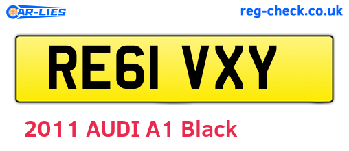 RE61VXY are the vehicle registration plates.
