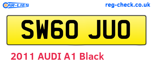 SW60JUO are the vehicle registration plates.