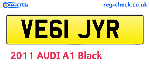 VE61JYR are the vehicle registration plates.