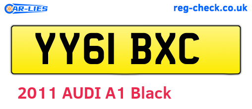 YY61BXC are the vehicle registration plates.