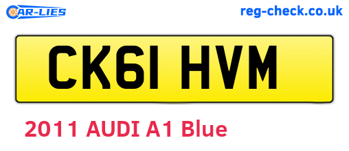 CK61HVM are the vehicle registration plates.