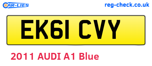 EK61CVY are the vehicle registration plates.