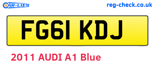 FG61KDJ are the vehicle registration plates.