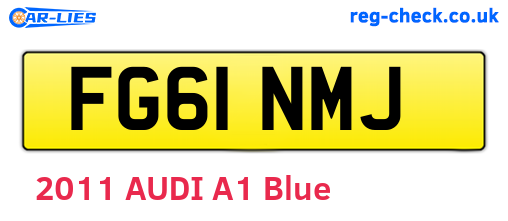FG61NMJ are the vehicle registration plates.