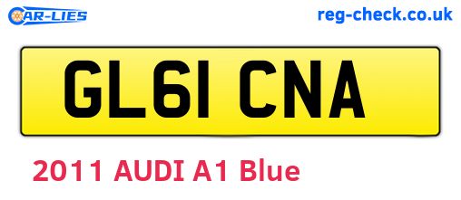 GL61CNA are the vehicle registration plates.