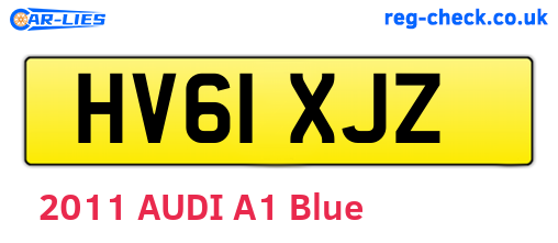 HV61XJZ are the vehicle registration plates.