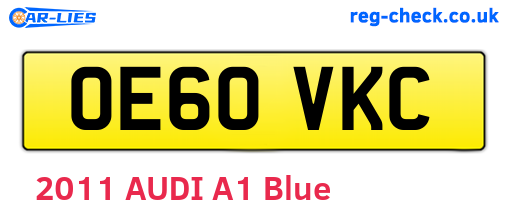 OE60VKC are the vehicle registration plates.