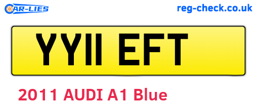 YY11EFT are the vehicle registration plates.