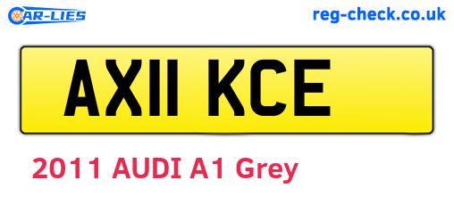 AX11KCE are the vehicle registration plates.