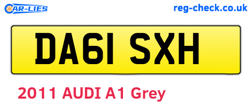 DA61SXH are the vehicle registration plates.