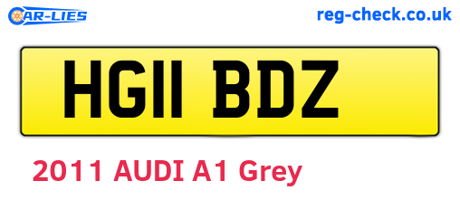 HG11BDZ are the vehicle registration plates.