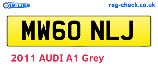 MW60NLJ are the vehicle registration plates.