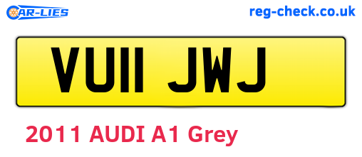 VU11JWJ are the vehicle registration plates.