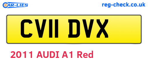 CV11DVX are the vehicle registration plates.