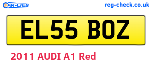 EL55BOZ are the vehicle registration plates.