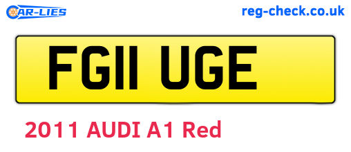 FG11UGE are the vehicle registration plates.