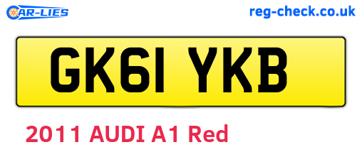 GK61YKB are the vehicle registration plates.