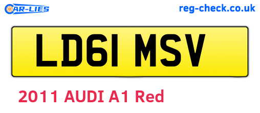 LD61MSV are the vehicle registration plates.