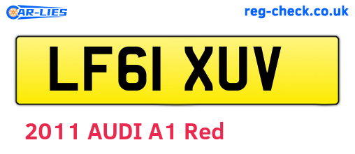 LF61XUV are the vehicle registration plates.