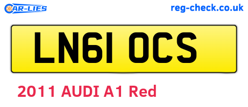 LN61OCS are the vehicle registration plates.