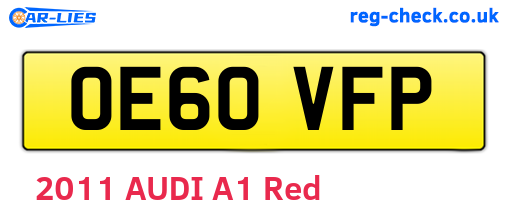 OE60VFP are the vehicle registration plates.