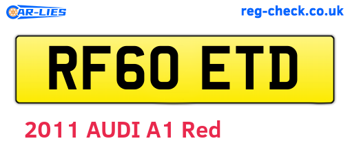 RF60ETD are the vehicle registration plates.