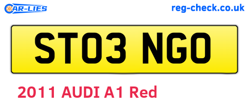 ST03NGO are the vehicle registration plates.