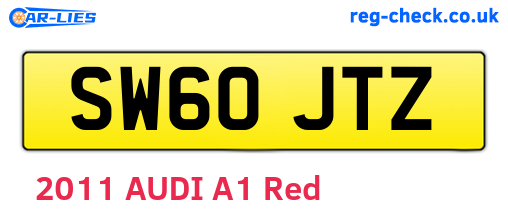 SW60JTZ are the vehicle registration plates.