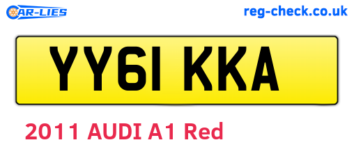 YY61KKA are the vehicle registration plates.