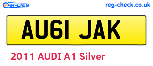 AU61JAK are the vehicle registration plates.