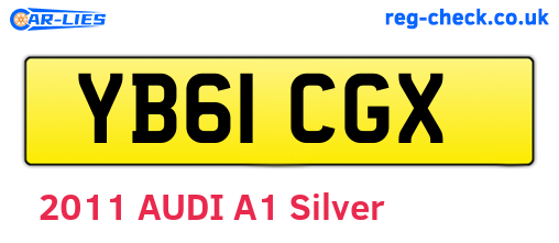 YB61CGX are the vehicle registration plates.