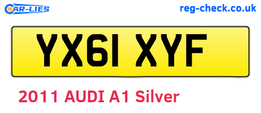 YX61XYF are the vehicle registration plates.
