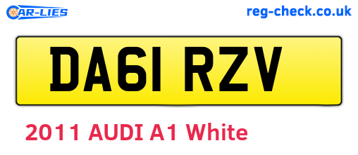 DA61RZV are the vehicle registration plates.