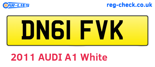 DN61FVK are the vehicle registration plates.