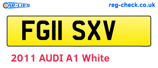 FG11SXV are the vehicle registration plates.