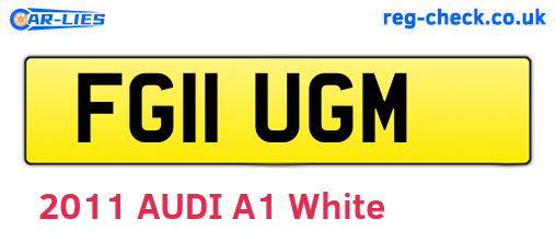 FG11UGM are the vehicle registration plates.