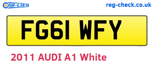 FG61WFY are the vehicle registration plates.