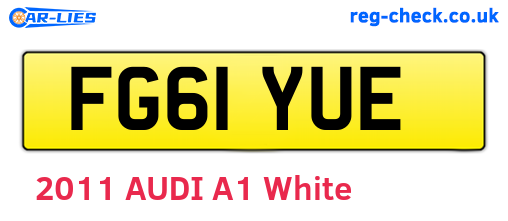 FG61YUE are the vehicle registration plates.