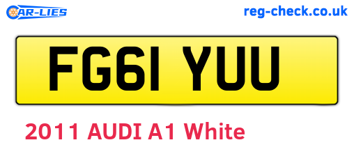 FG61YUU are the vehicle registration plates.